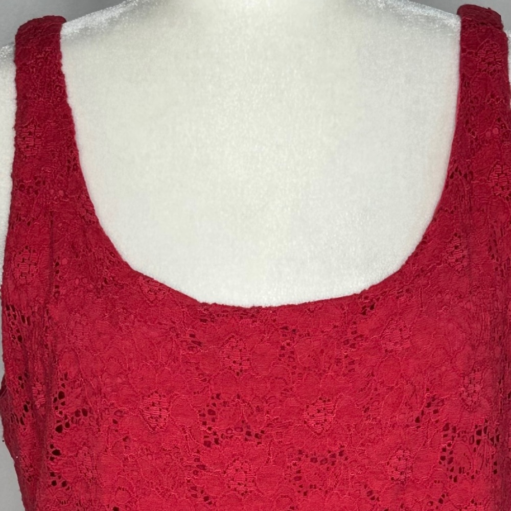 White House Black Market Fuchsia‎ Lace Tan Top Cottage-core Sz XL - Picture 3 of 7